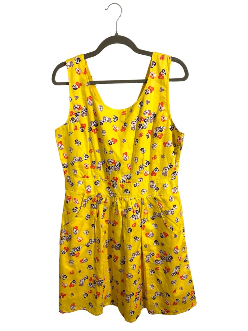 TULLE Vintage Inspired Yellow Floral Summer Sleeveless Dress XL NWT